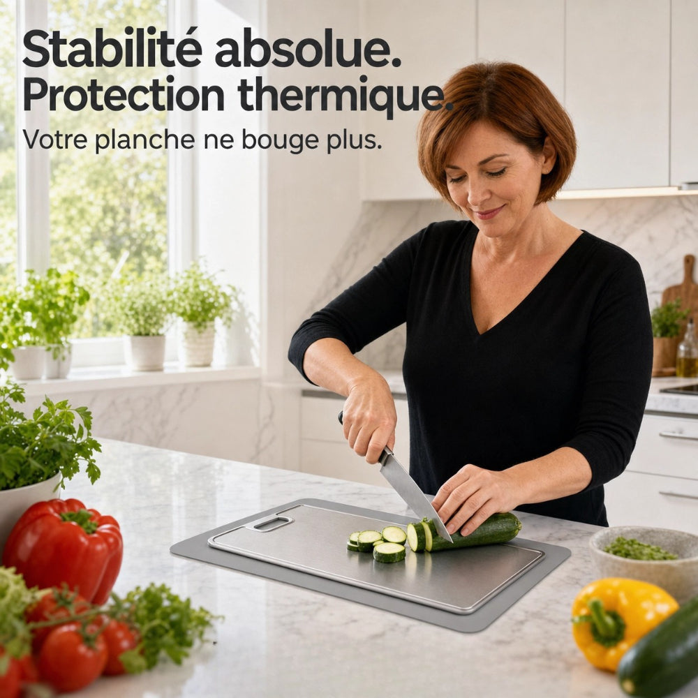 Tapis antidérapant pour planche à découper