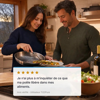 Poêle martelée en titane pur