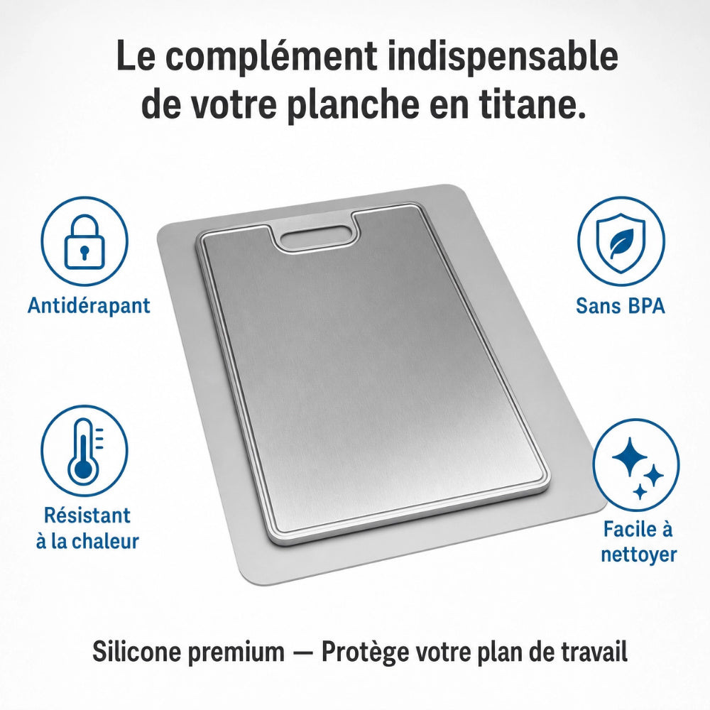 Tapis antidérapant pour planche à découper