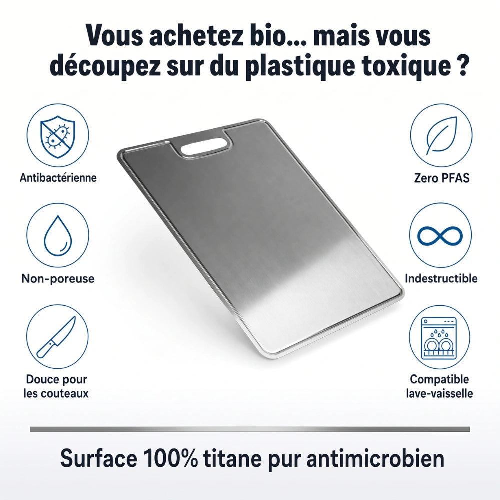 Planche à découper en titane (antimicrobienne)
