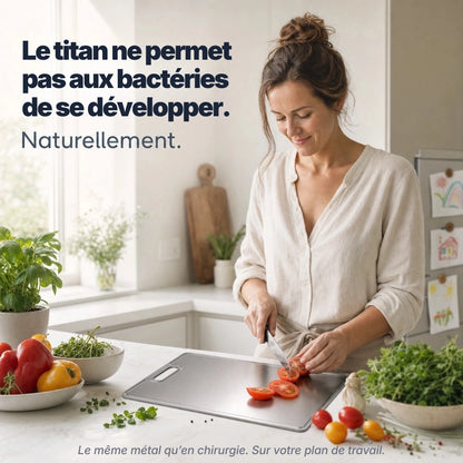 Planche à découper en titane (antimicrobienne)