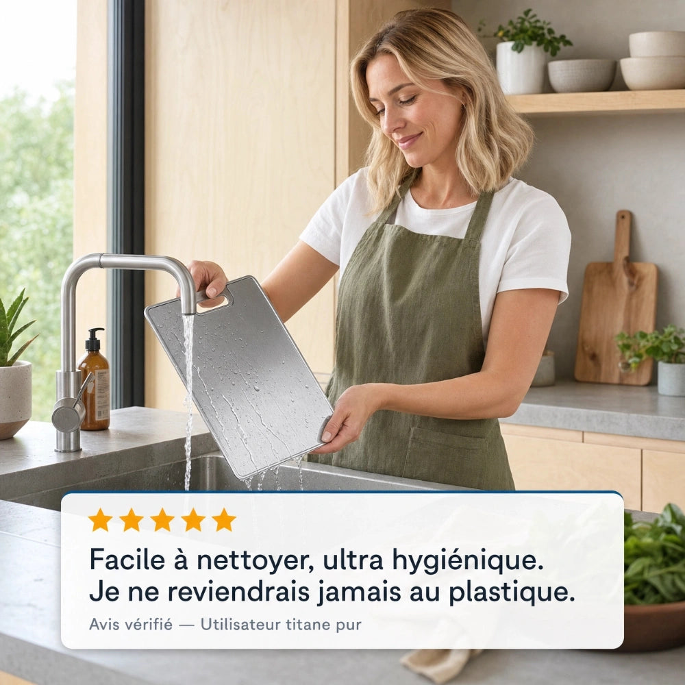 Planche à découper en titane (antimicrobienne)
