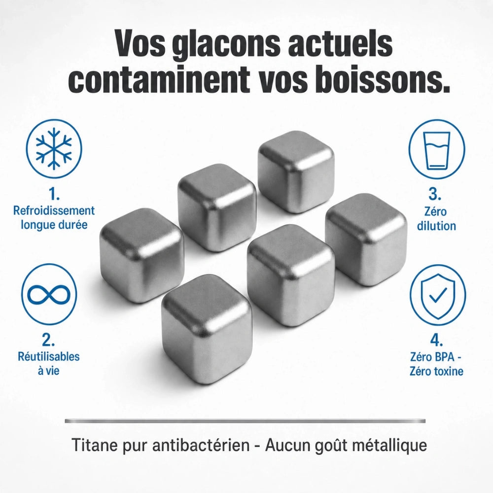Glaçons en titane réutilisables