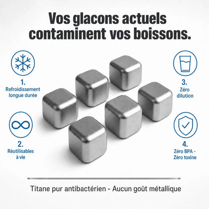 Glaçons en titane réutilisables